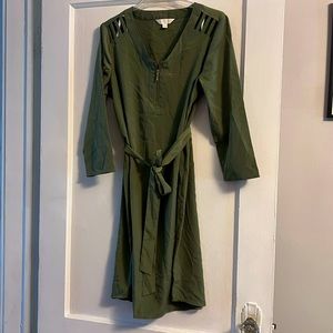 Olive tunic dress with belt